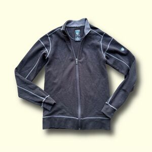 Kuhl Womens Merino Wool Sweater Jacket Full Zip Pockets Black Size Small